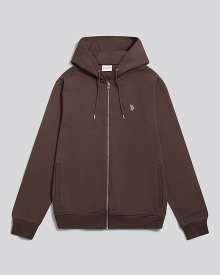 Mens Double Horsemen Interlock Zip Hoodie Bracken