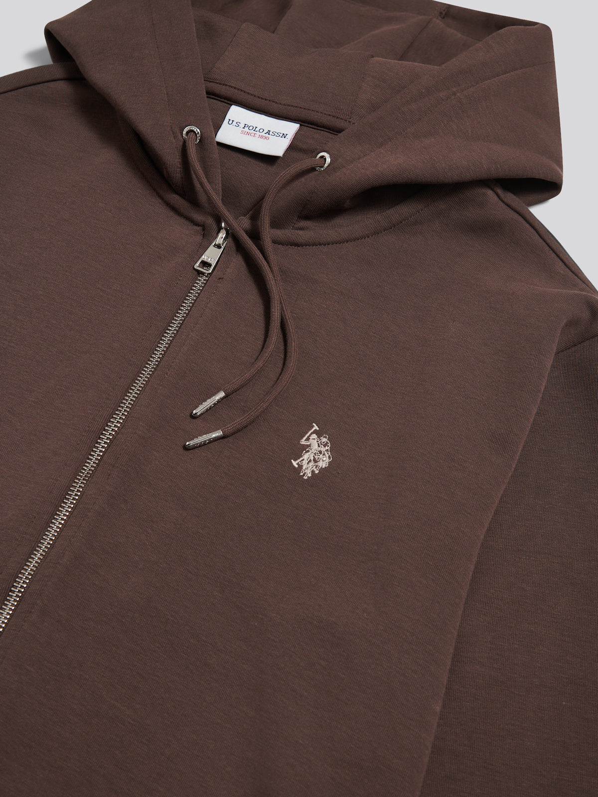 Mens Double Horsemen Interlock Zip Hoodie Bracken