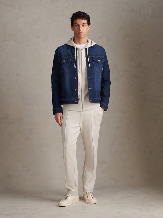 Mens Interlock Pintuck Joggers Beige