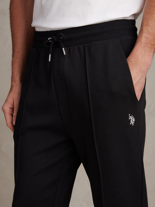 Mens Interlock Pintuck Joggers Black Bright White DHM