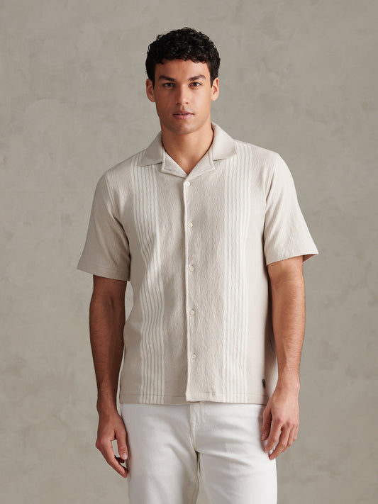 Mens Flat Pile Terry Revere Shirt Beige