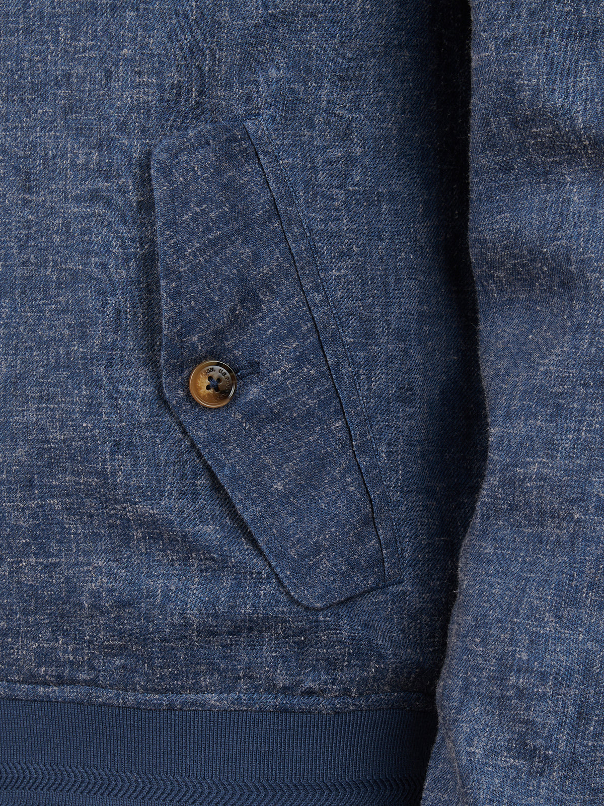 Mens Linen Blend Harrington Jacket Dark Sapphire Navy / Moonlight Blue DHM