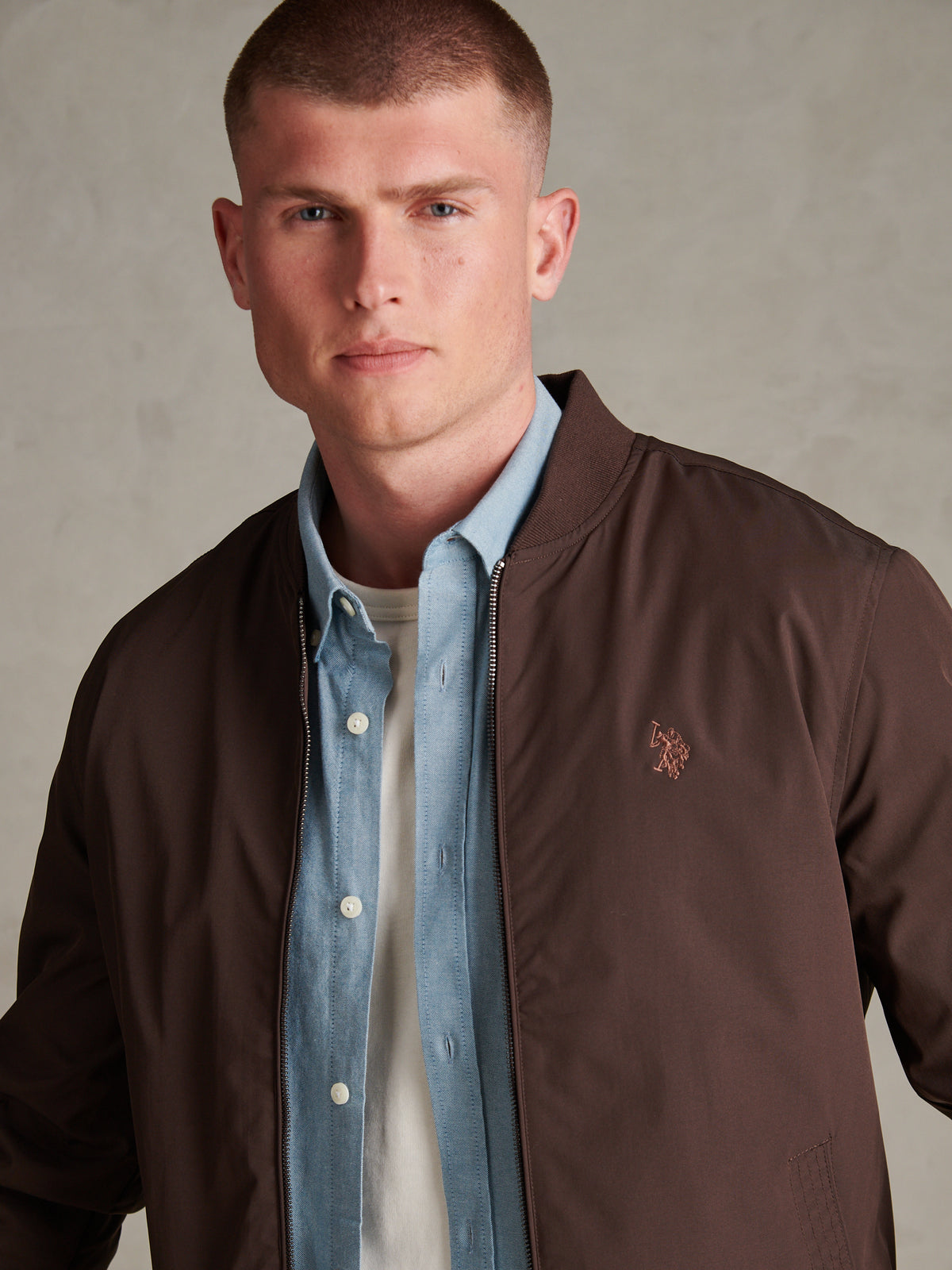 Mens Jersey Lined Smart Bomber Jacket Java