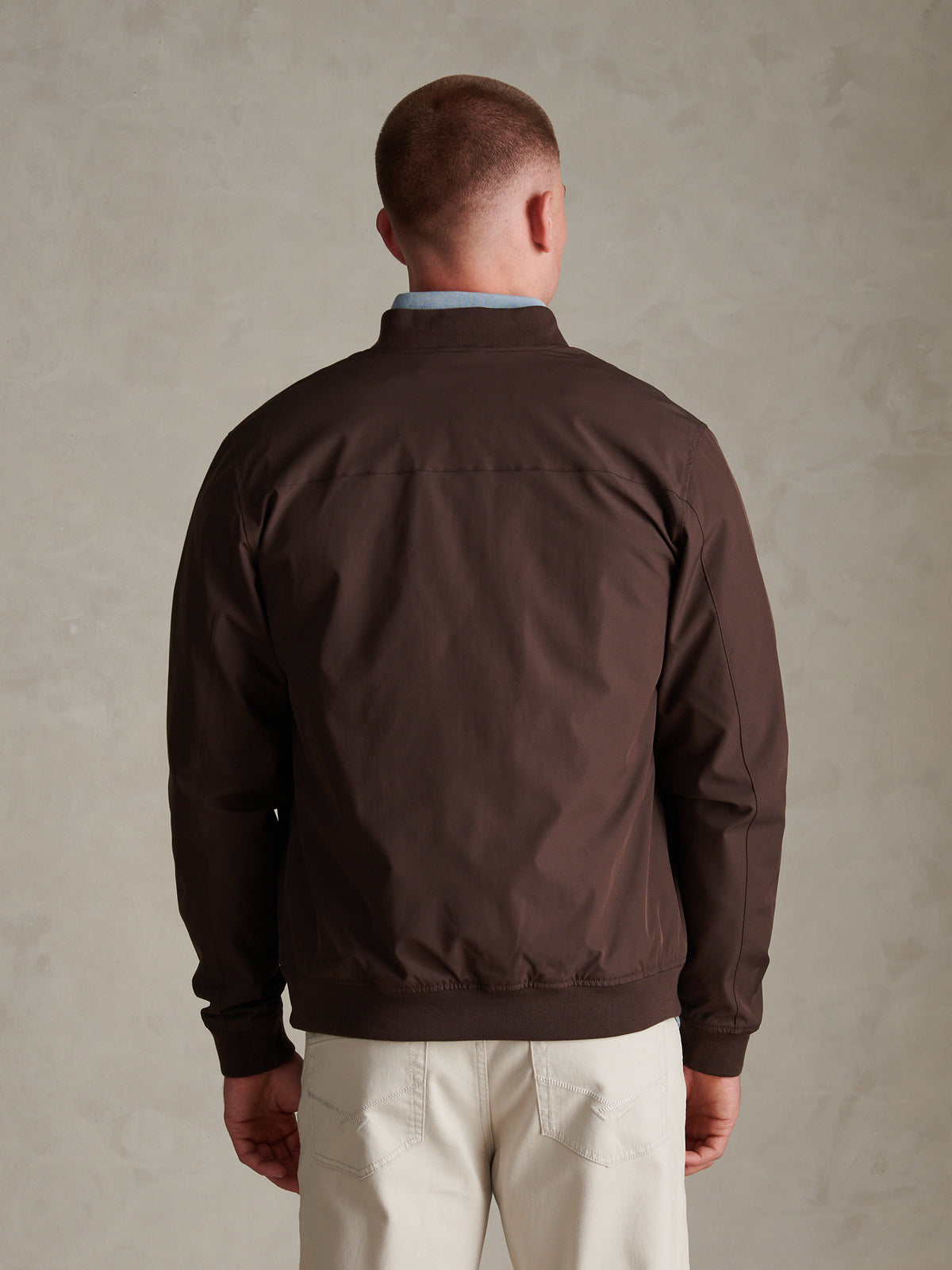 Mens Jersey Lined Smart Bomber Jacket Java