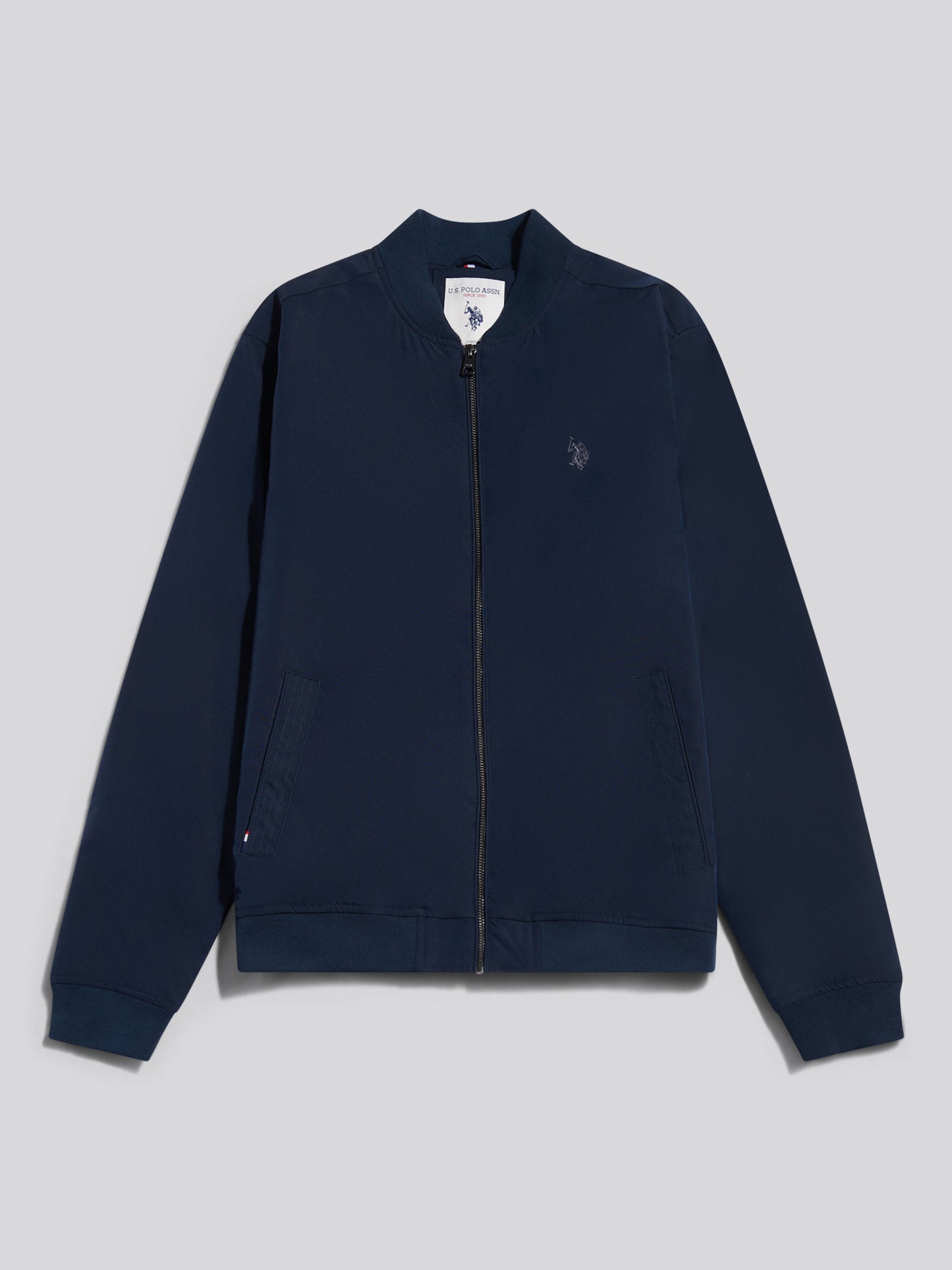 Mens Jersey Lined Smart Bomber Jacket Dark Sapphire Navy