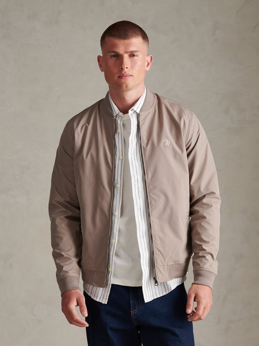Mens Jersey Lined Smart Bomber Jacket Cinder