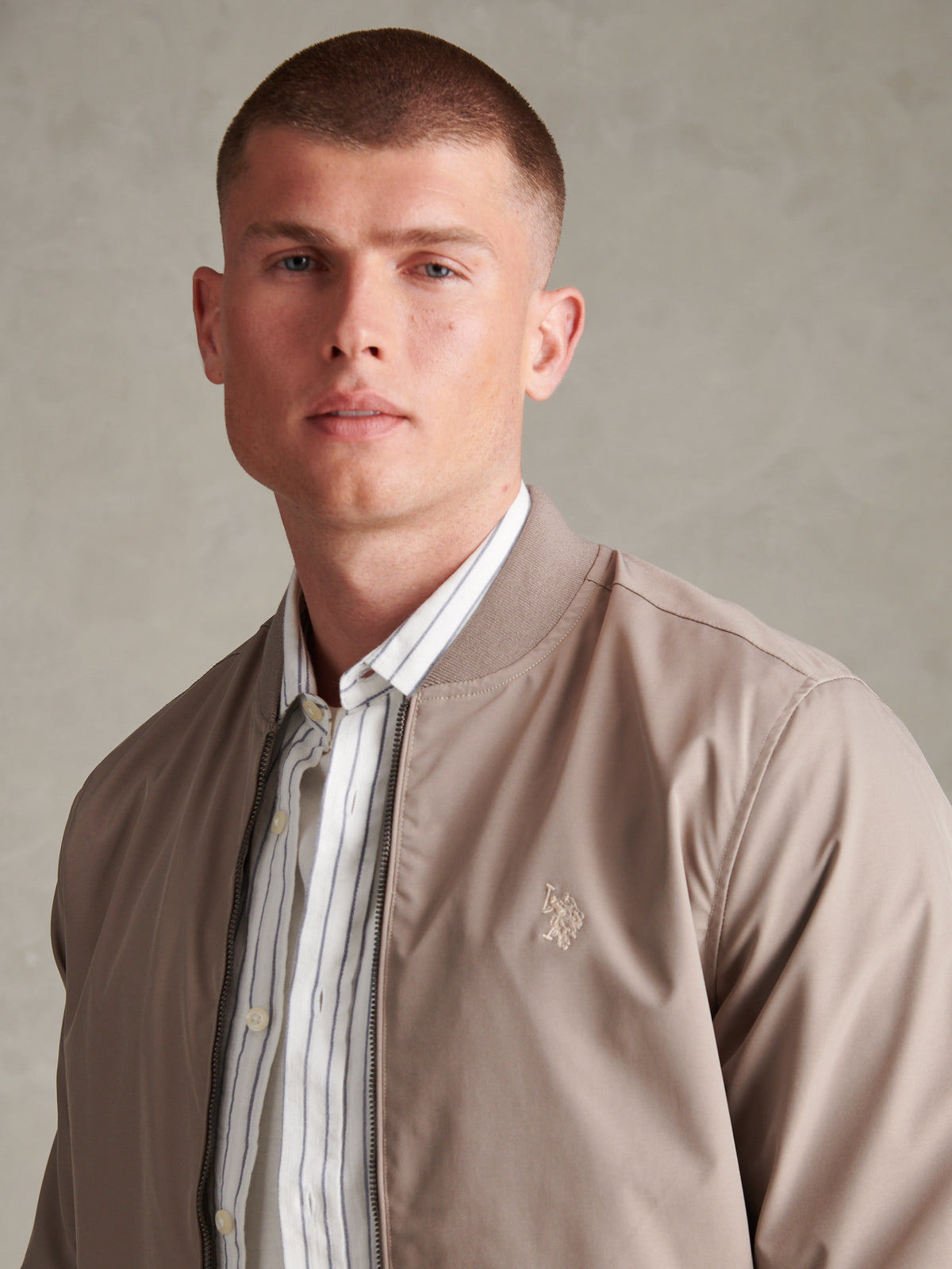 Mens Jersey Lined Smart Bomber Jacket Cinder