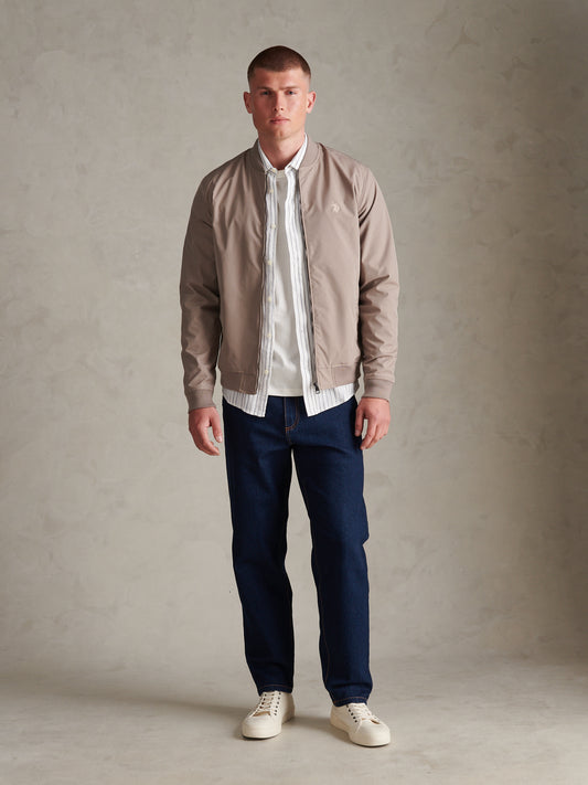 Mens Jersey Lined Smart Bomber Jacket Cinder