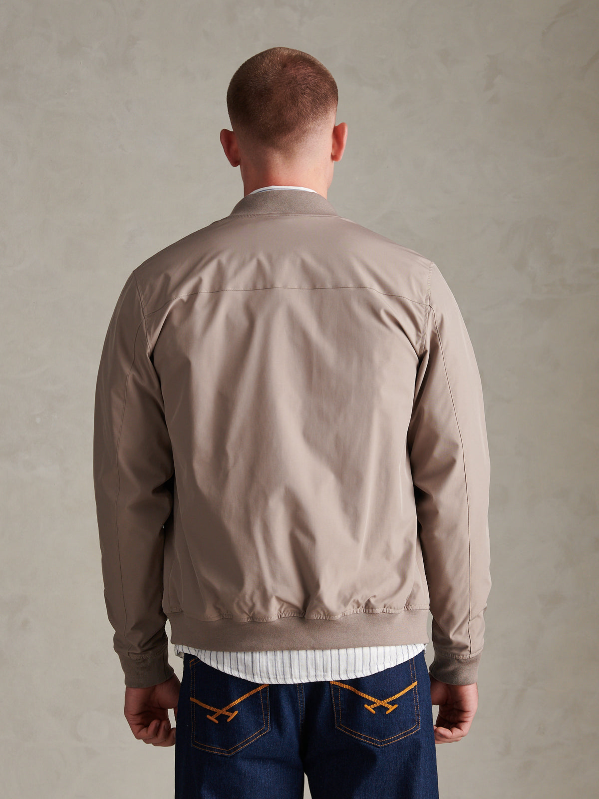 Mens Jersey Lined Smart Bomber Jacket Cinder