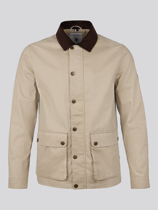 Mens Textured Collared Jacket Trench Coat