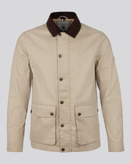 Mens Textured Collared Jacket Trench Coat