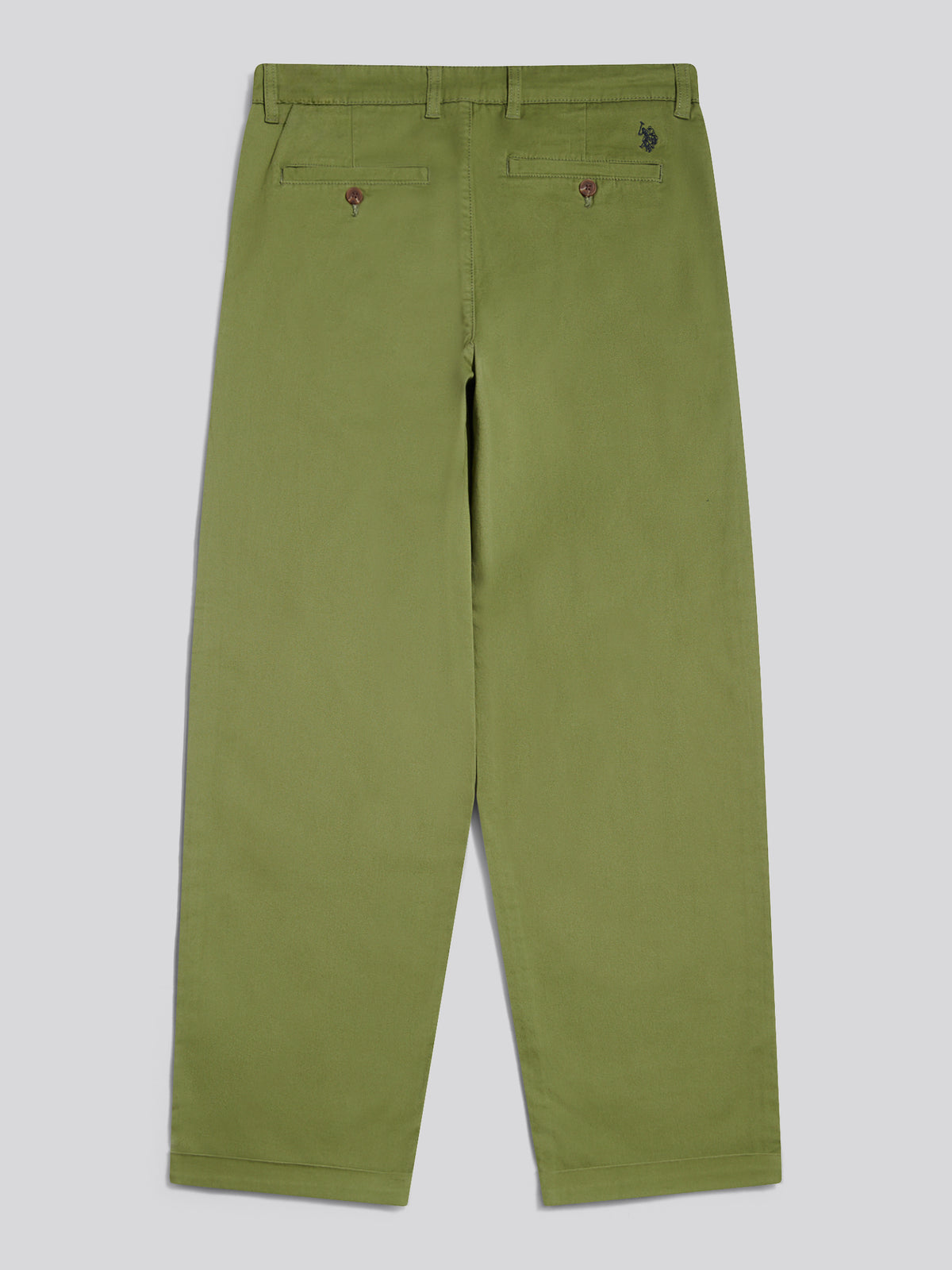 Mens Pleat Front Lightweight Chino Trousers Loden Green