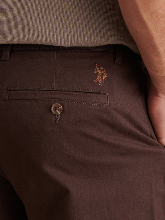 Mens Pleat Front Lightweight Chino Trousers Bracken