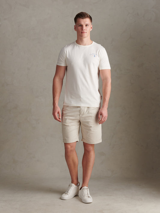 Mens Pleat Front Classic Lightweight Chino Short Beige