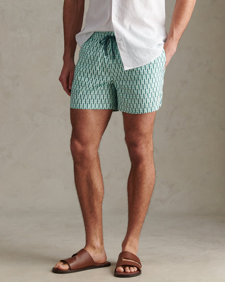 Mens Geo Print Swim Short Ice Green