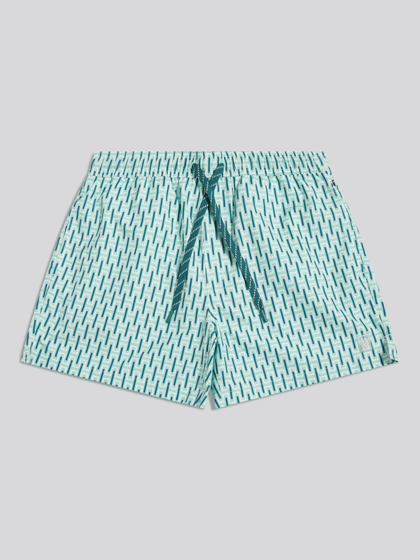 Mens Geo Print Swim Short Ice Green