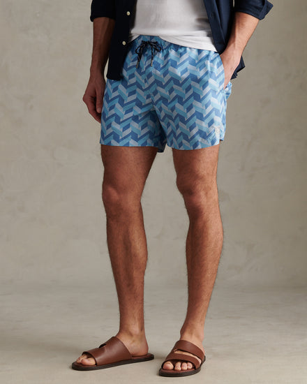 Mens Geo Tile Swim Shorts Riviera