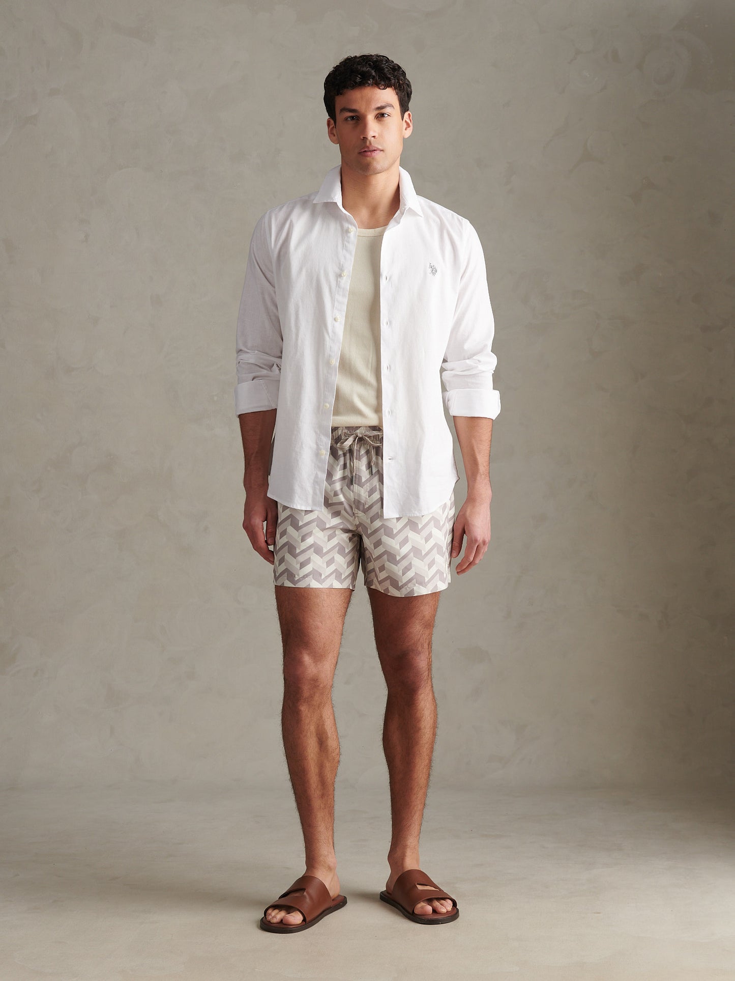 Mens Geo Tile Swim Shorts Atmosphere