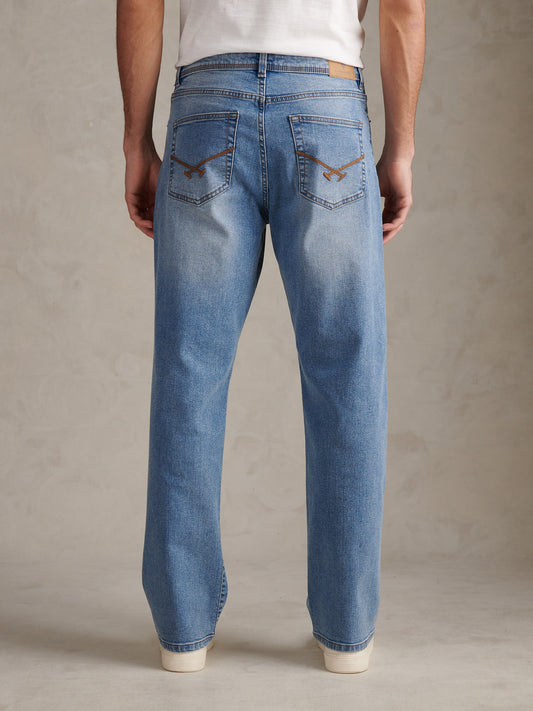 Mens Relaxed Fit Jean Blue Wash
