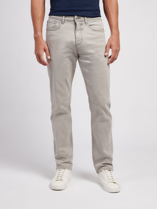 Mens Straight Fit Jean Dark Grey Stone Wash