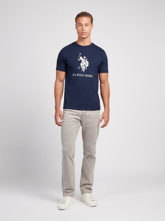 Mens Straight Fit Jean Dark Grey Stone Wash