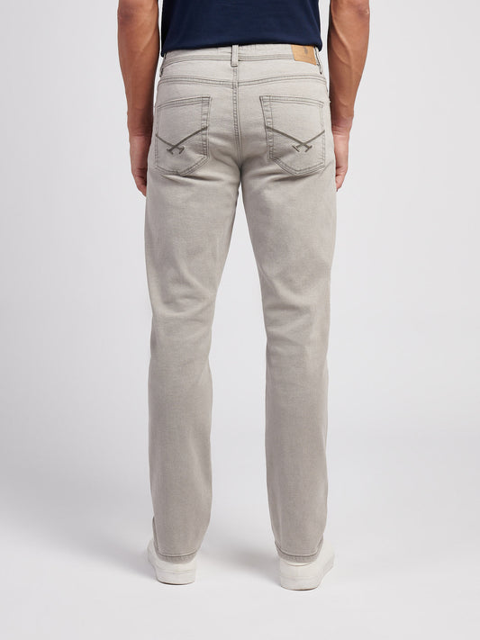 Mens Straight Fit Jean Dark Grey Stone Wash