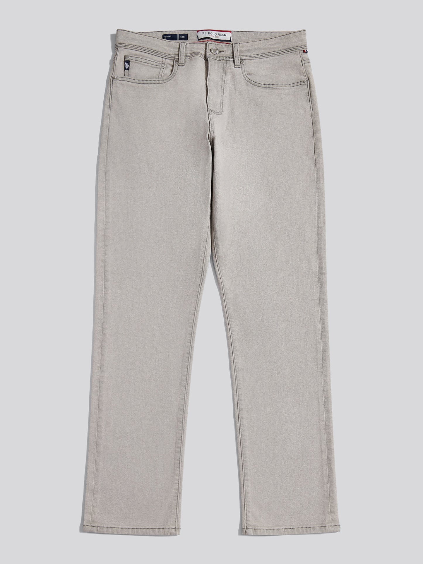 Mens Straight Fit Jean Dark Grey Stone Wash