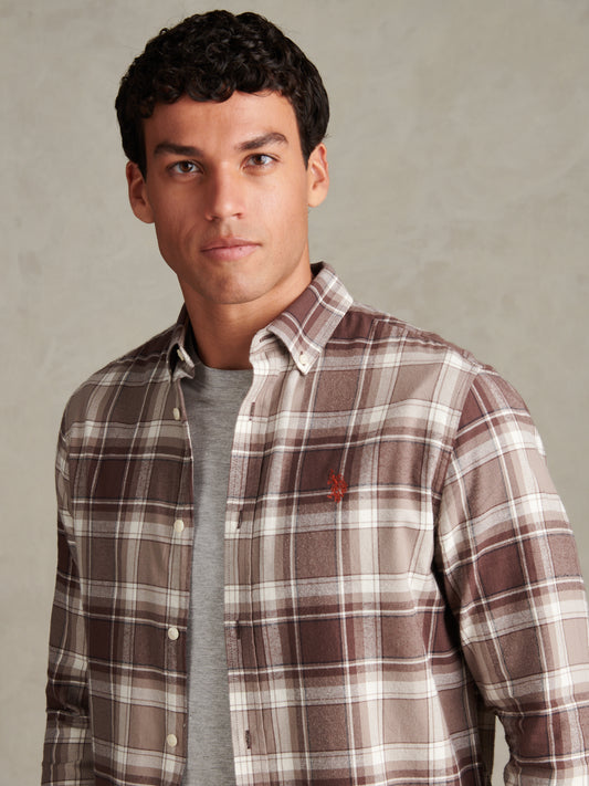 Mens Check Twill Button-Down Shirt Bracken