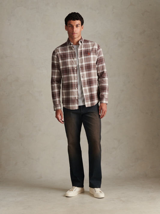 Mens Check Twill Button-Down Shirt Bracken