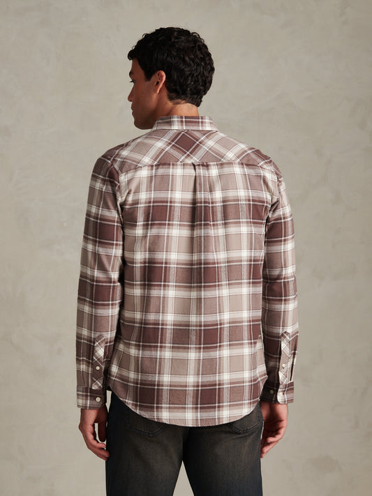 Mens Check Twill Button-Down Shirt Bracken