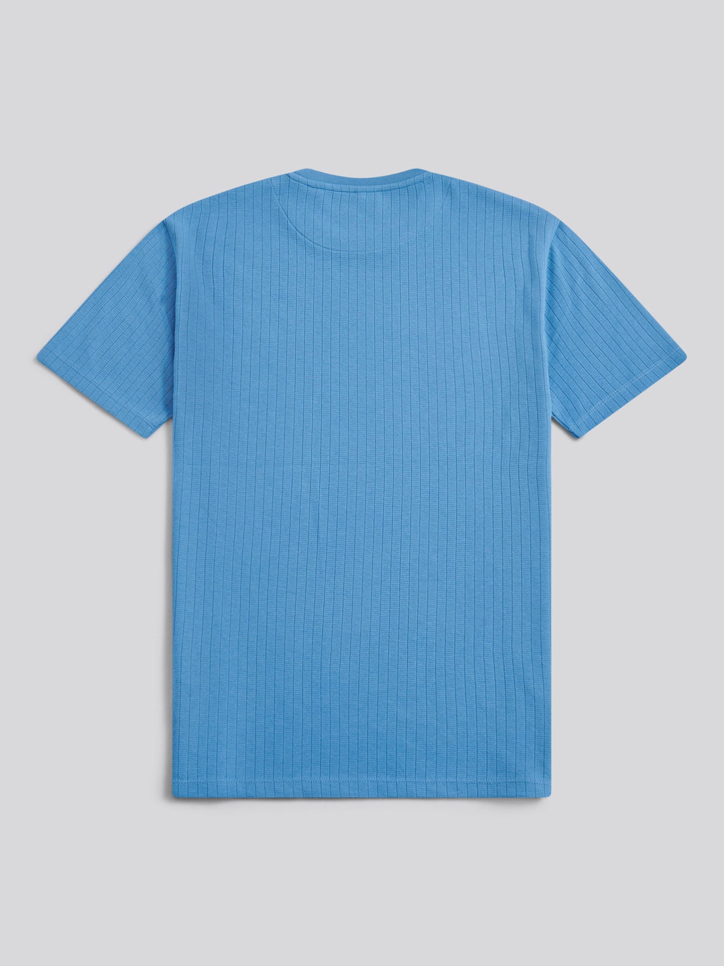 Mens Mini Waffle Stripe Textured T-Shirt Riviera