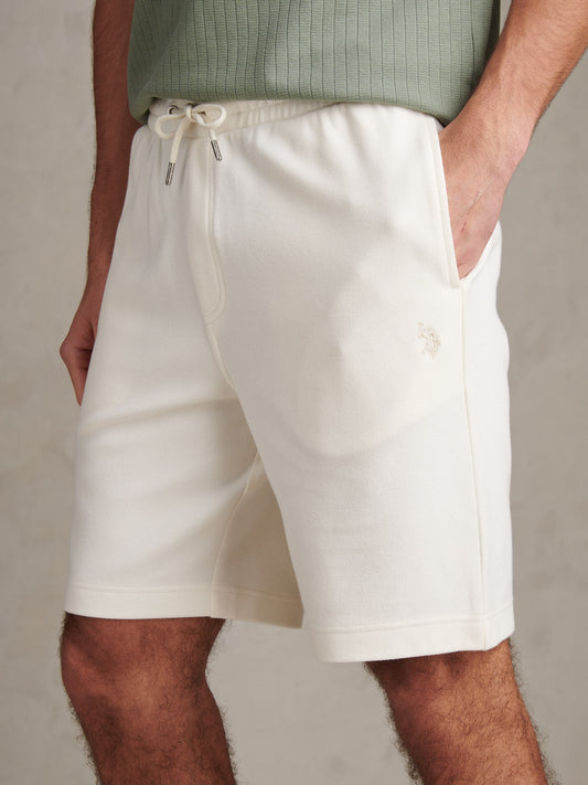Mens Twill Texture Jersey Short Whisper White