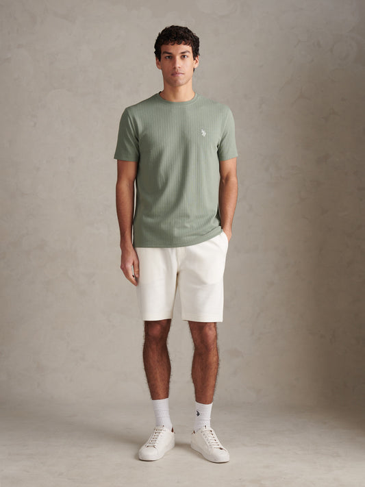Mens Twill Texture Jersey Short Whisper White
