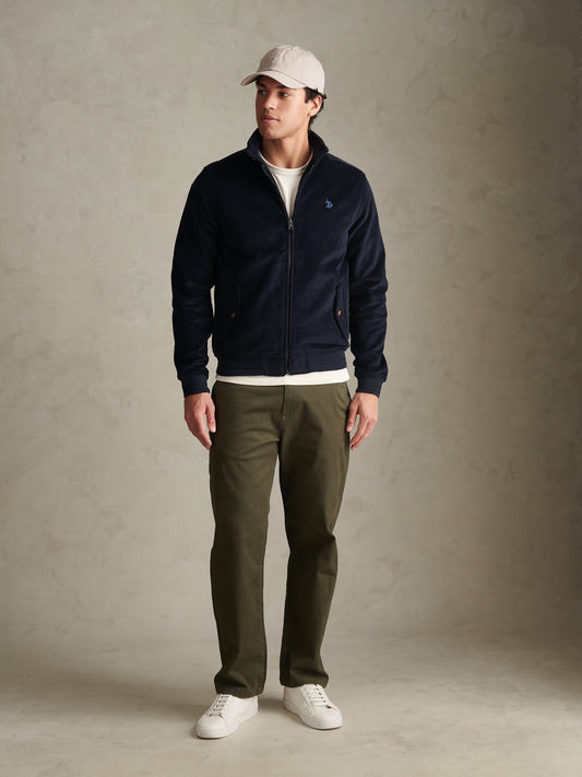 Mens Corduroy Harrington Jacket Dark Sapphire Navy / Moonlight Blue DHM