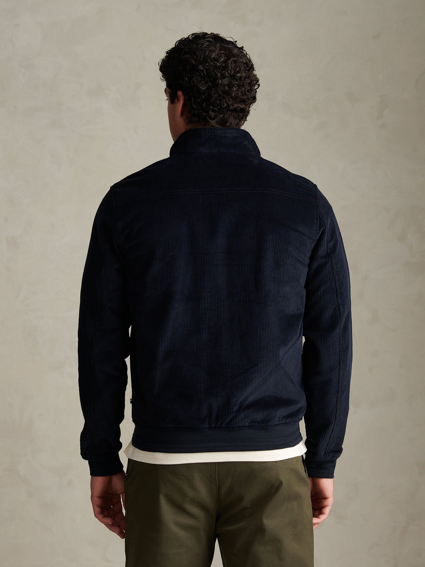 Mens Corduroy Harrington Jacket Dark Sapphire Navy / Moonlight Blue DHM