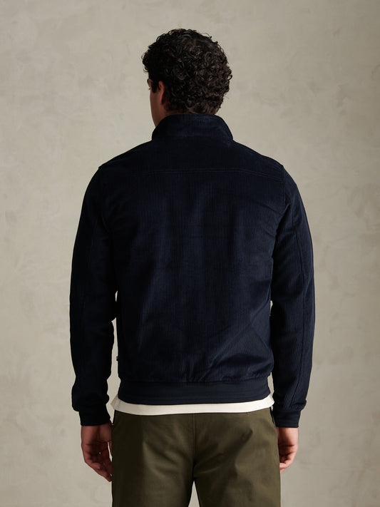 Mens Corduroy Harrington Jacket Dark Sapphire Navy / Moonlight Blue DHM