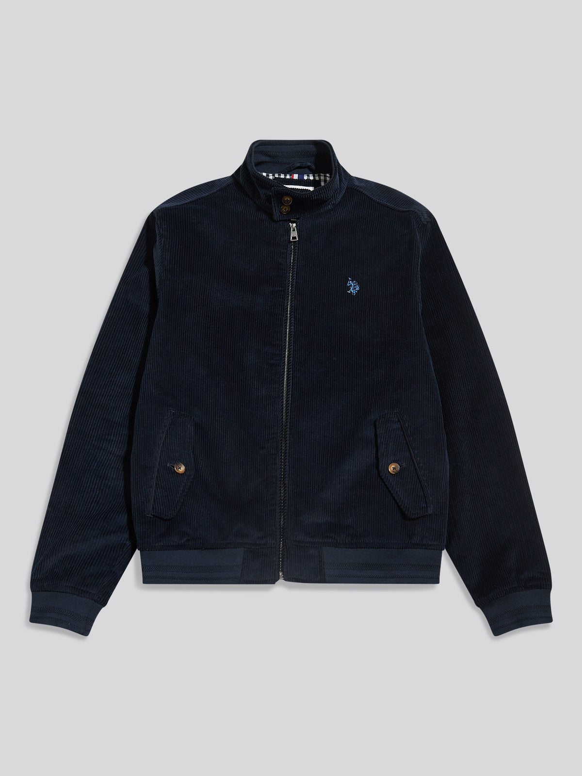 Mens Corduroy Harrington Jacket Dark Sapphire Navy / Moonlight Blue DHM