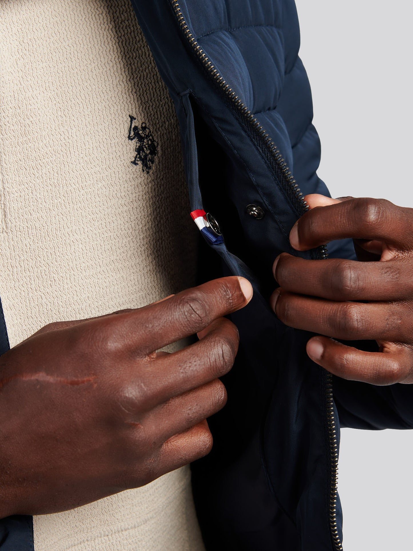 Mens Lightweight Quilted Collared Jacket in Dark Sapphire Navy