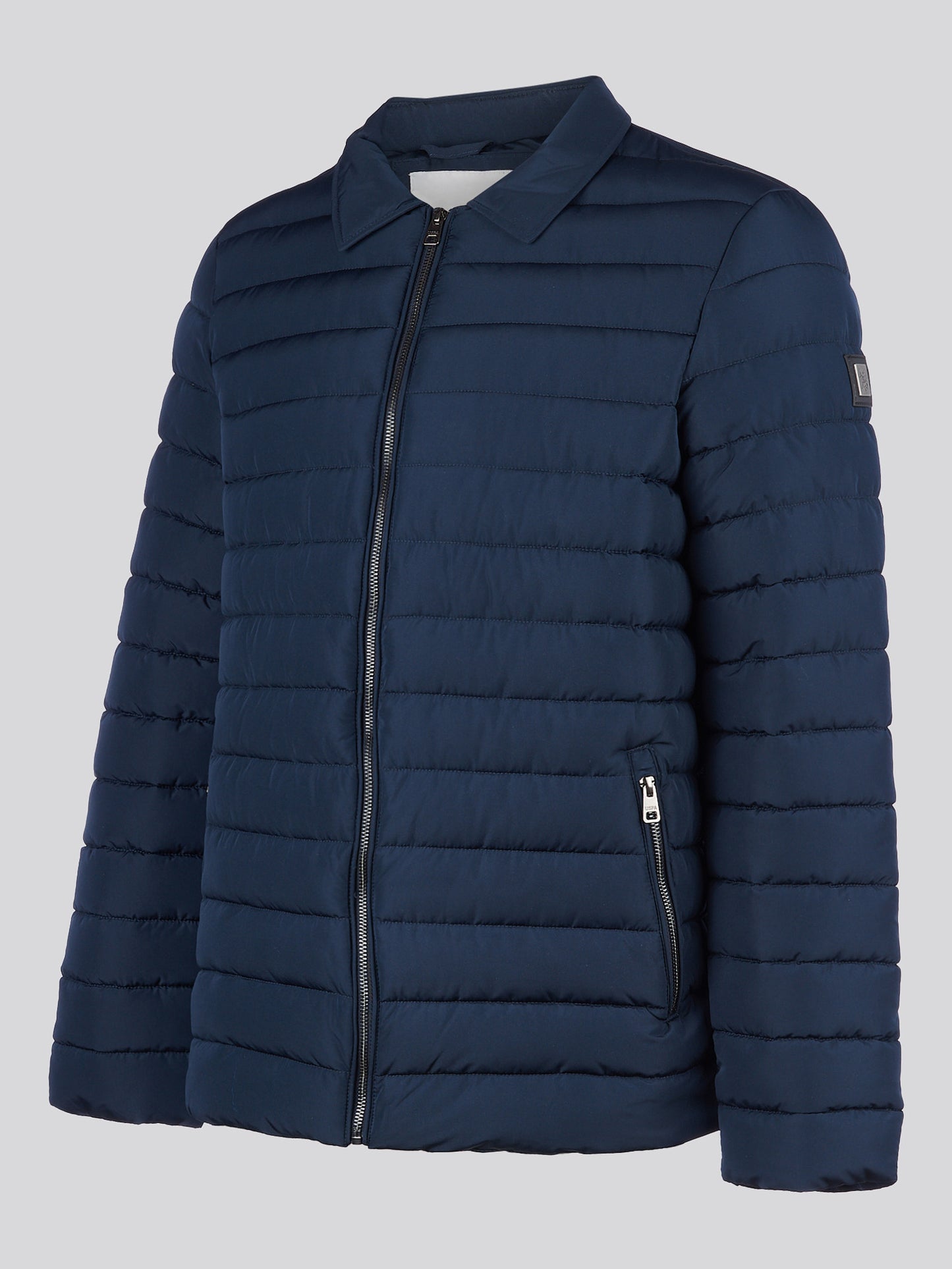 Mens Lightweight Quilted Collared Jacket in Dark Sapphire Navy