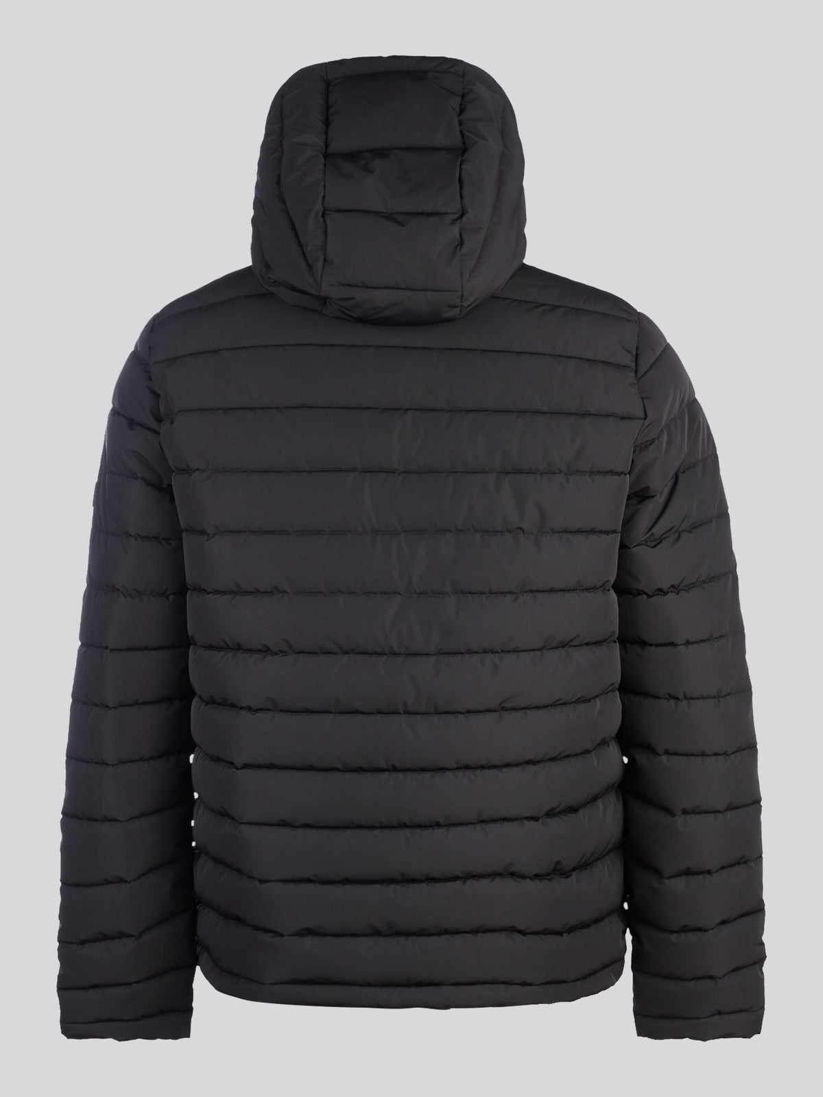 Mens Lightweight Quilt Hooded Puffer Black