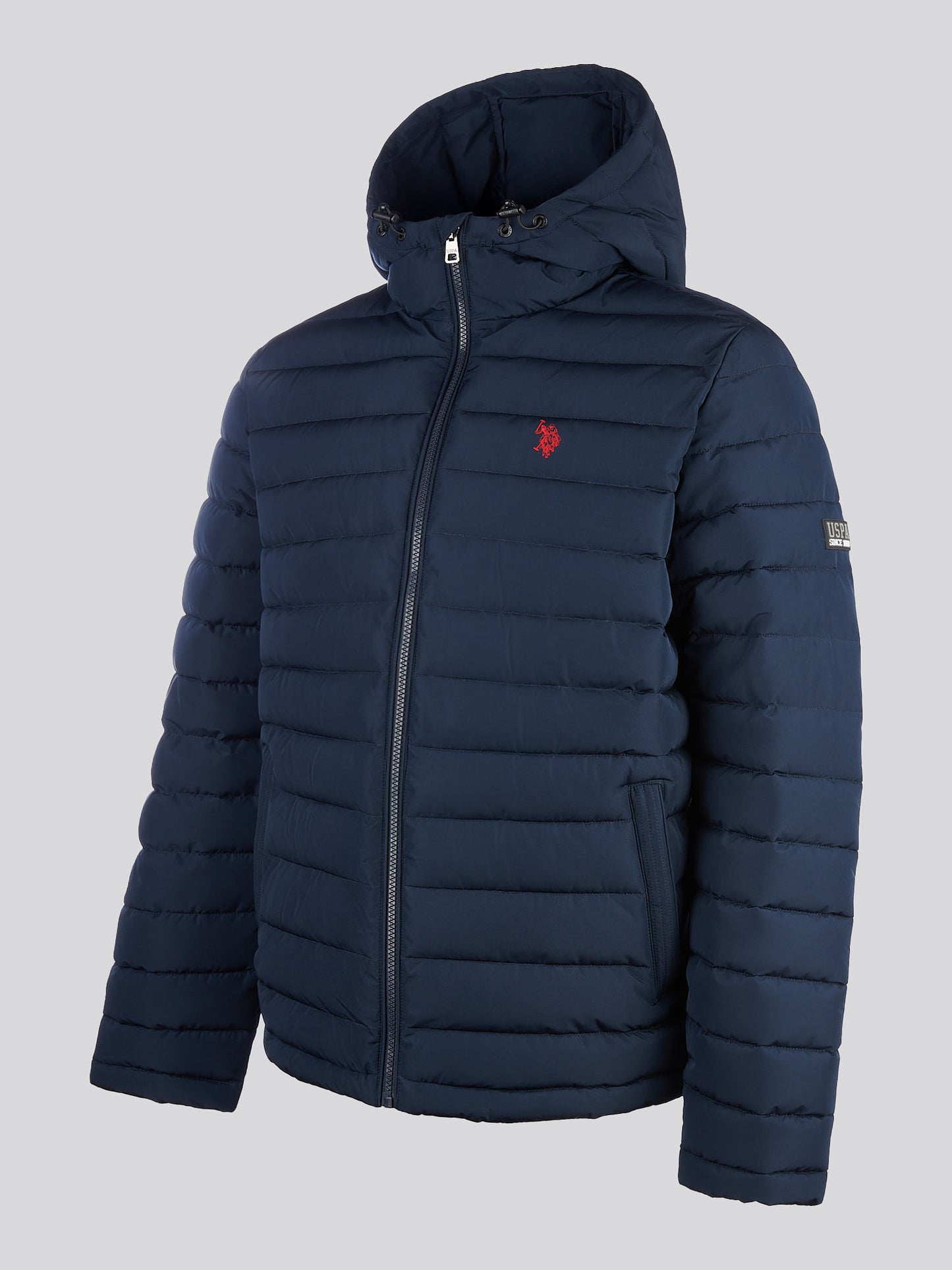 Mens Lightweight Quilt Hooded Puffer in Dark Sapphire Navy