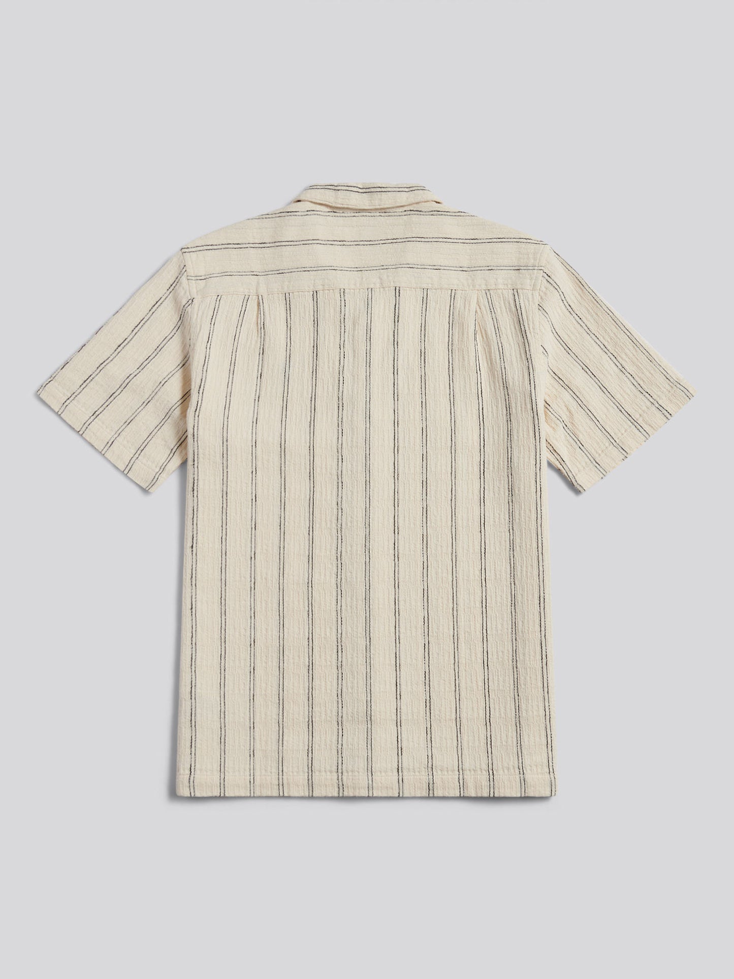 Mens Stripe Open Collar Short Sleeve Shirt Atmosphere