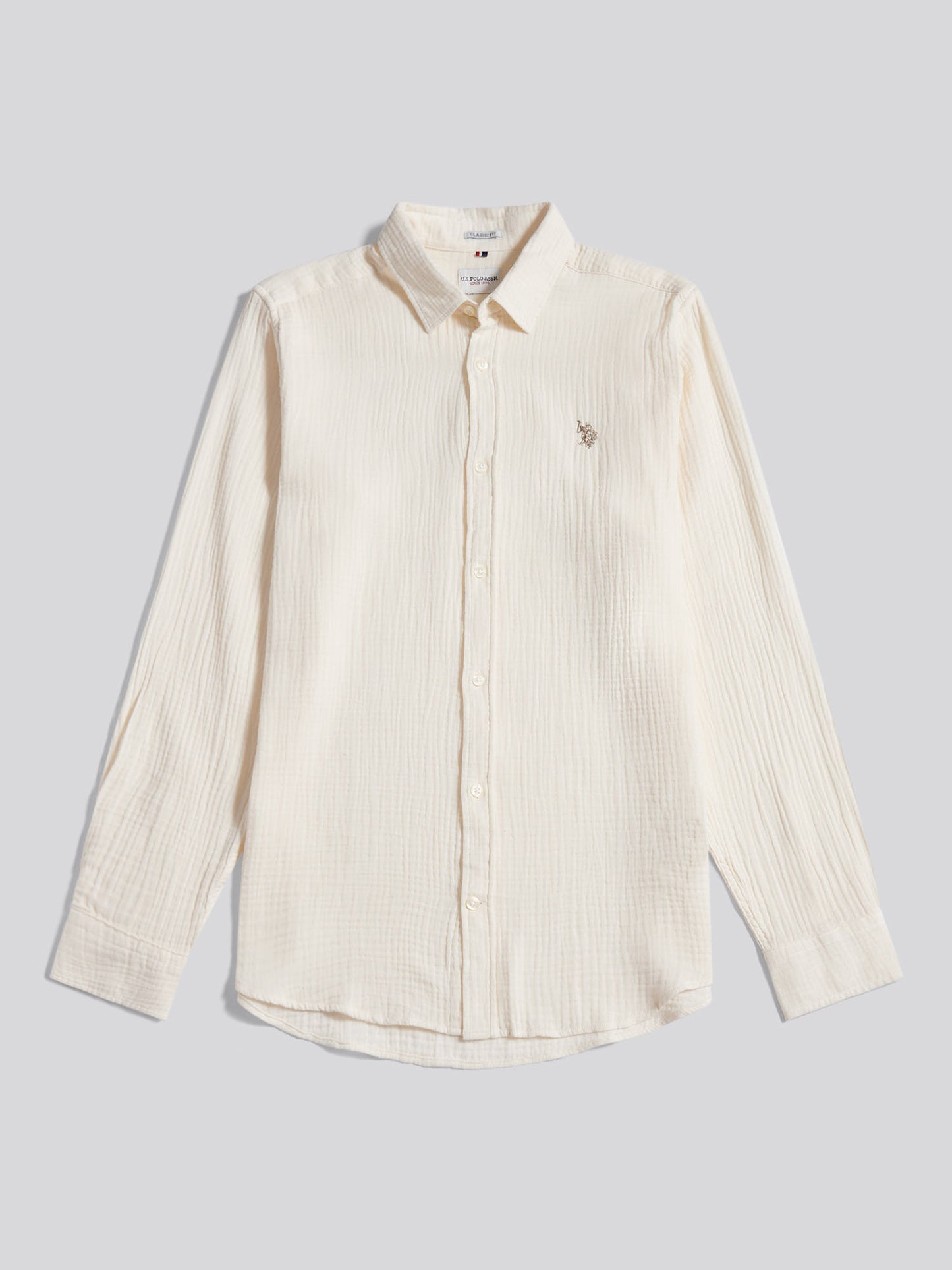 Mens Double Cloth Shirt Whisper White