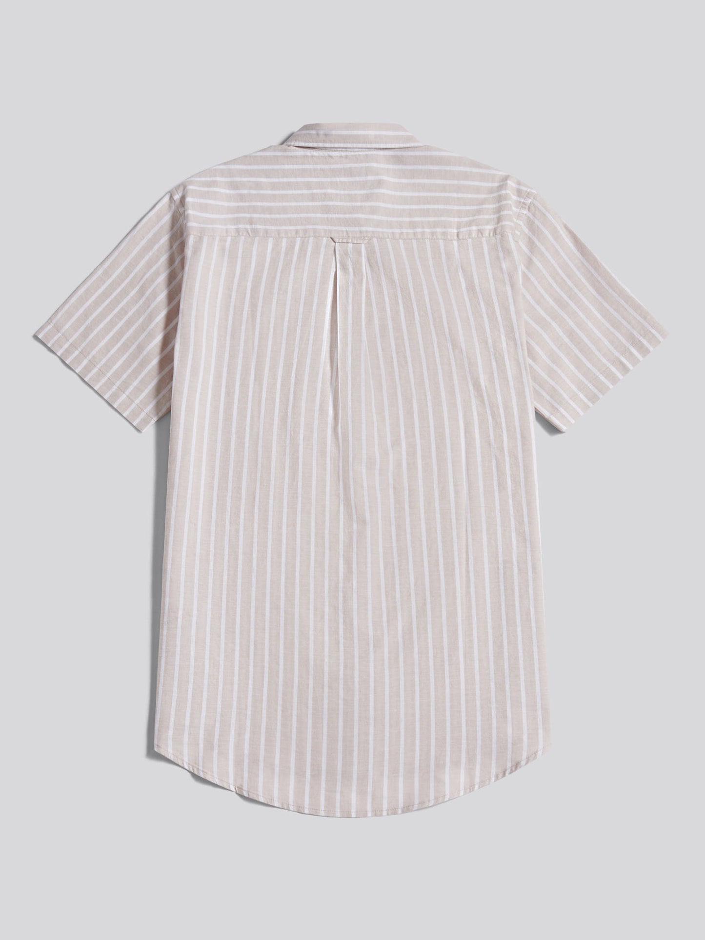 Mens Linen Blend Summer Stripe Short Sleeve Shirt Atmosphere