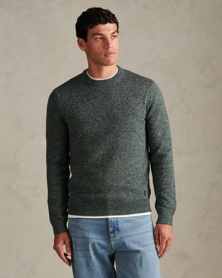 Mens Twisted Yarn Crew Neck Knit Green Gables