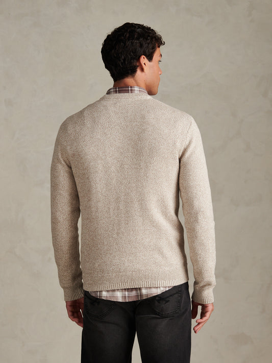 Mens Twisted Yarn Crew Neck Knit Nacreous Clouds