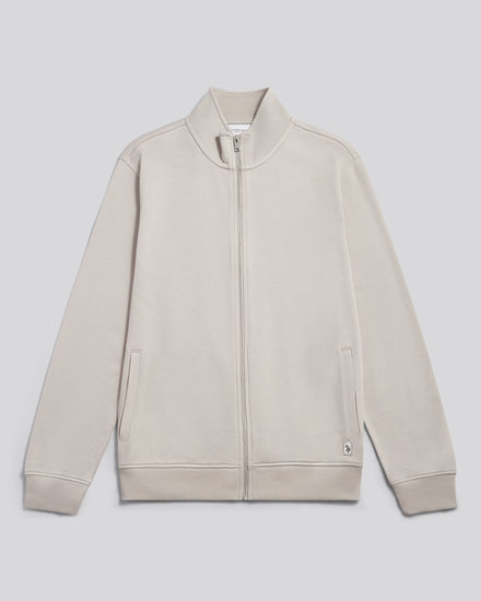 Mens Twill Jersey Funnel Neck Zip Sweat Nacreous Clouds