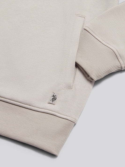 Mens Twill Jersey Funnel Neck Zip Sweat Nacreous Clouds