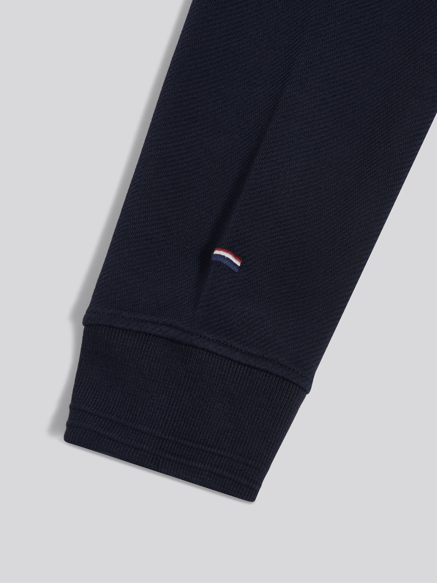 Mens Twill Textured 1/4 Zip Funnel Sweatshirt Dark Sapphire Navy