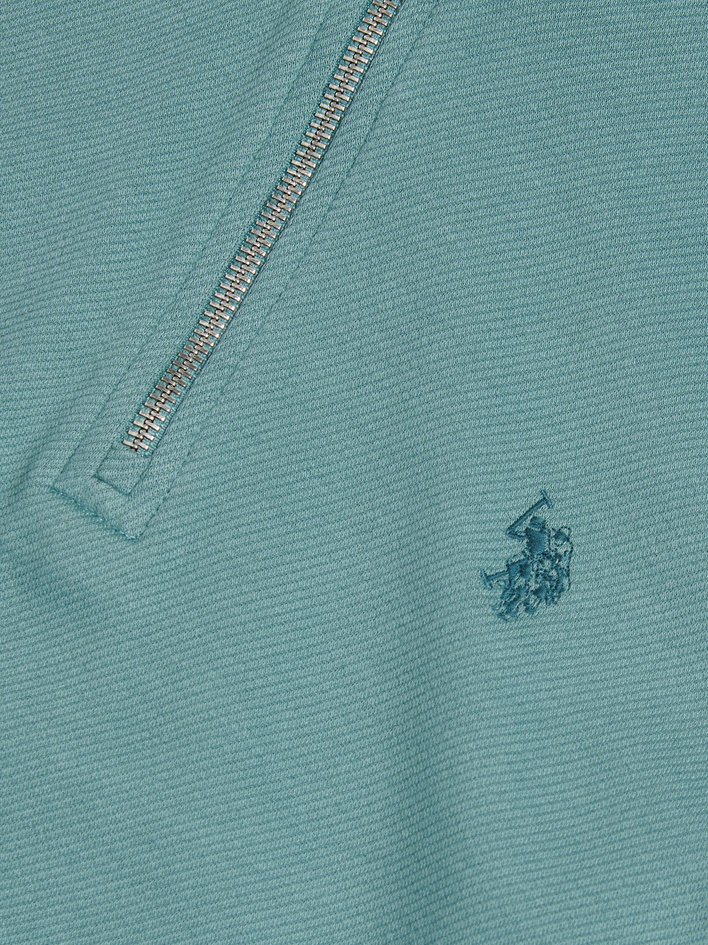 Mens Twill Textured 1/4 Zip Funnel Sweatshirt Arctic